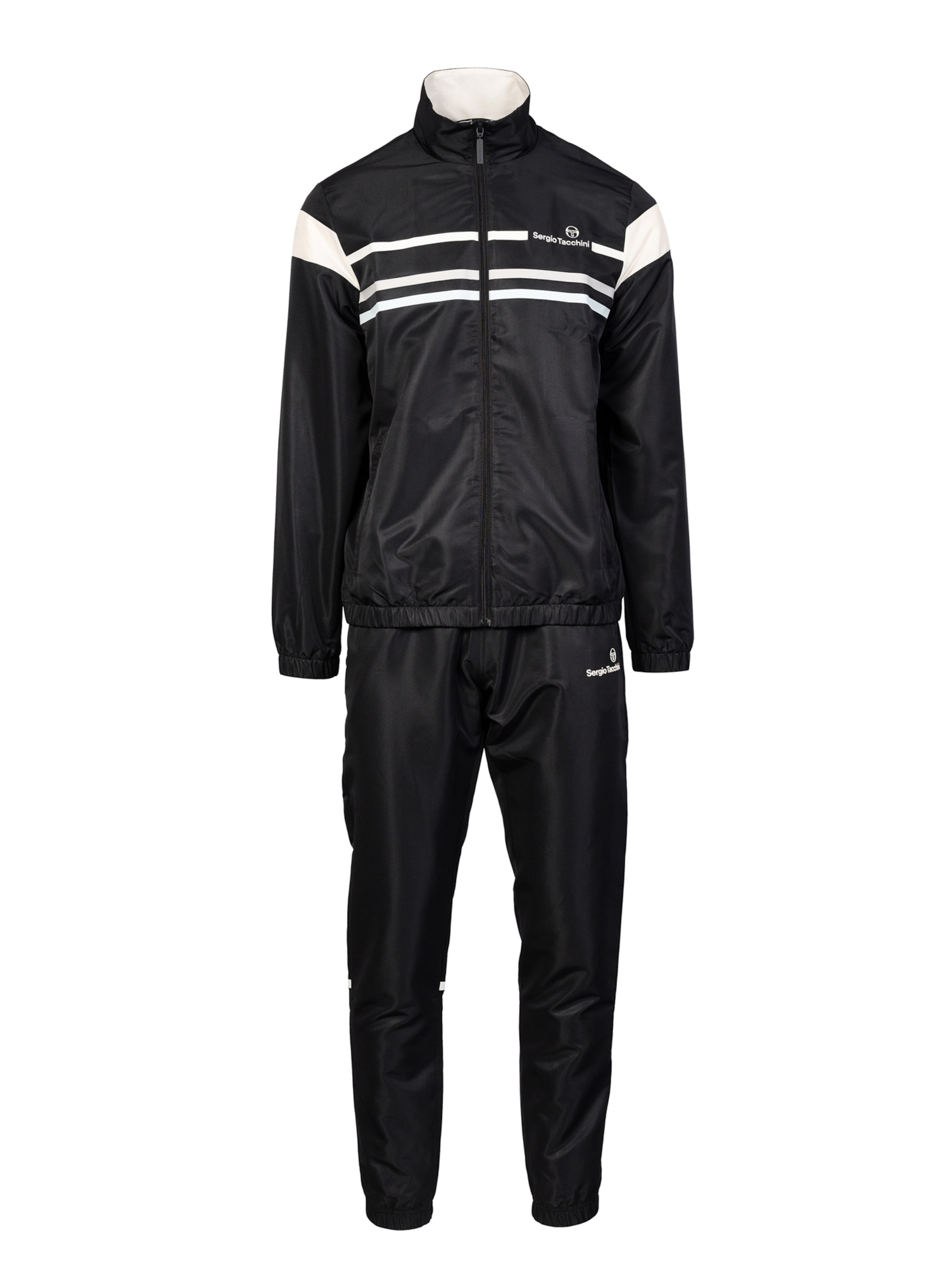 Sergio Tacchini Strój treningowy 'Plug in' w kolorze czarny: przód