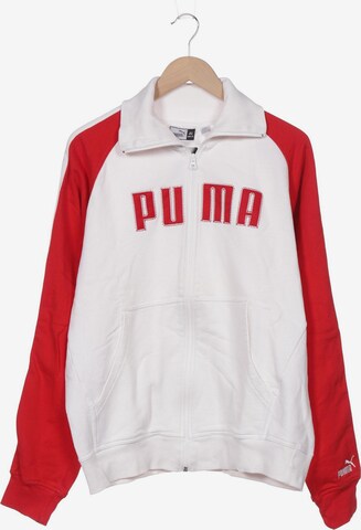 PUMA Sweatshirt & Zip-Up Hoodie in XL in White: front