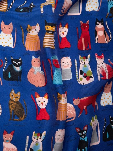 MayTree Scarf 'Seidentuch Katzen' in Blue