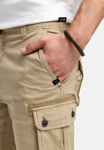 INDICODE JEANS Regular Cargobroek 'Lanny' in Beige