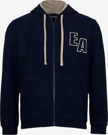 Emporio Armani Zip-Up Hoodie in Blue: front