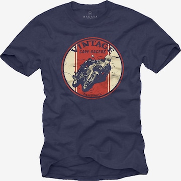 MAKAYA Shirt 'Biker im Kreis' in Blue: front