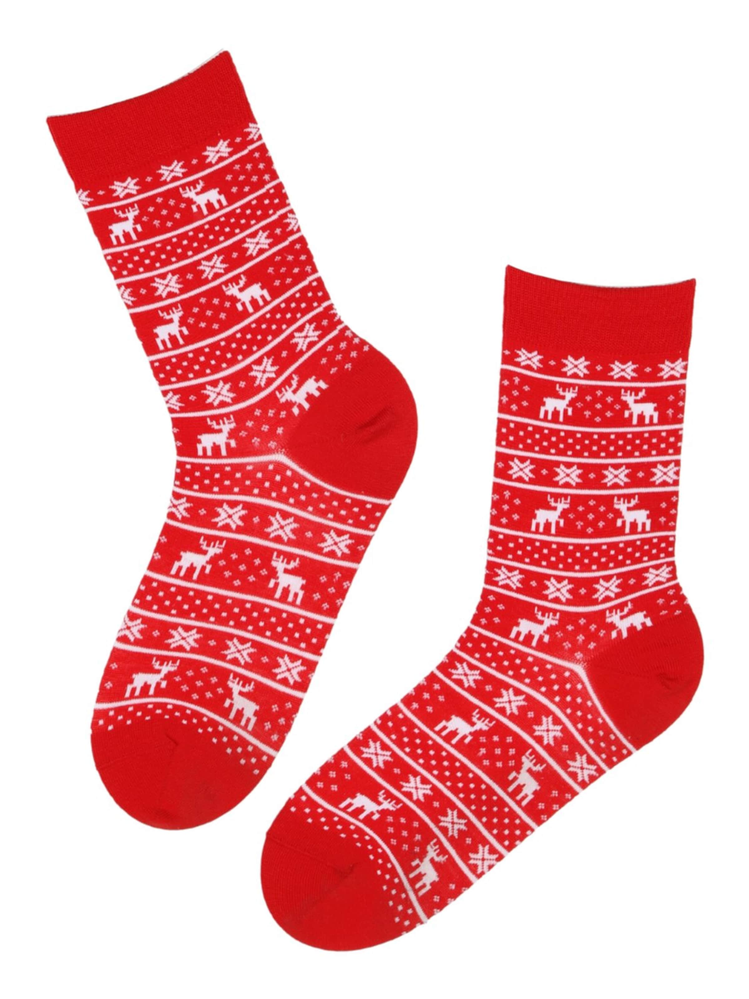 Sokisahtel Sokken 'PÄRT merino wool Christmas socks' in Rood: voorkant