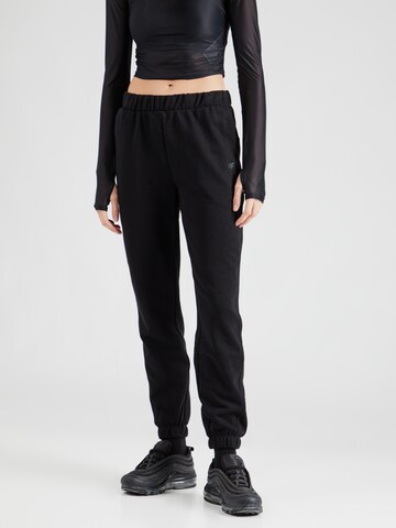 Effilé Pantalon de sport 4F en noir : devant
