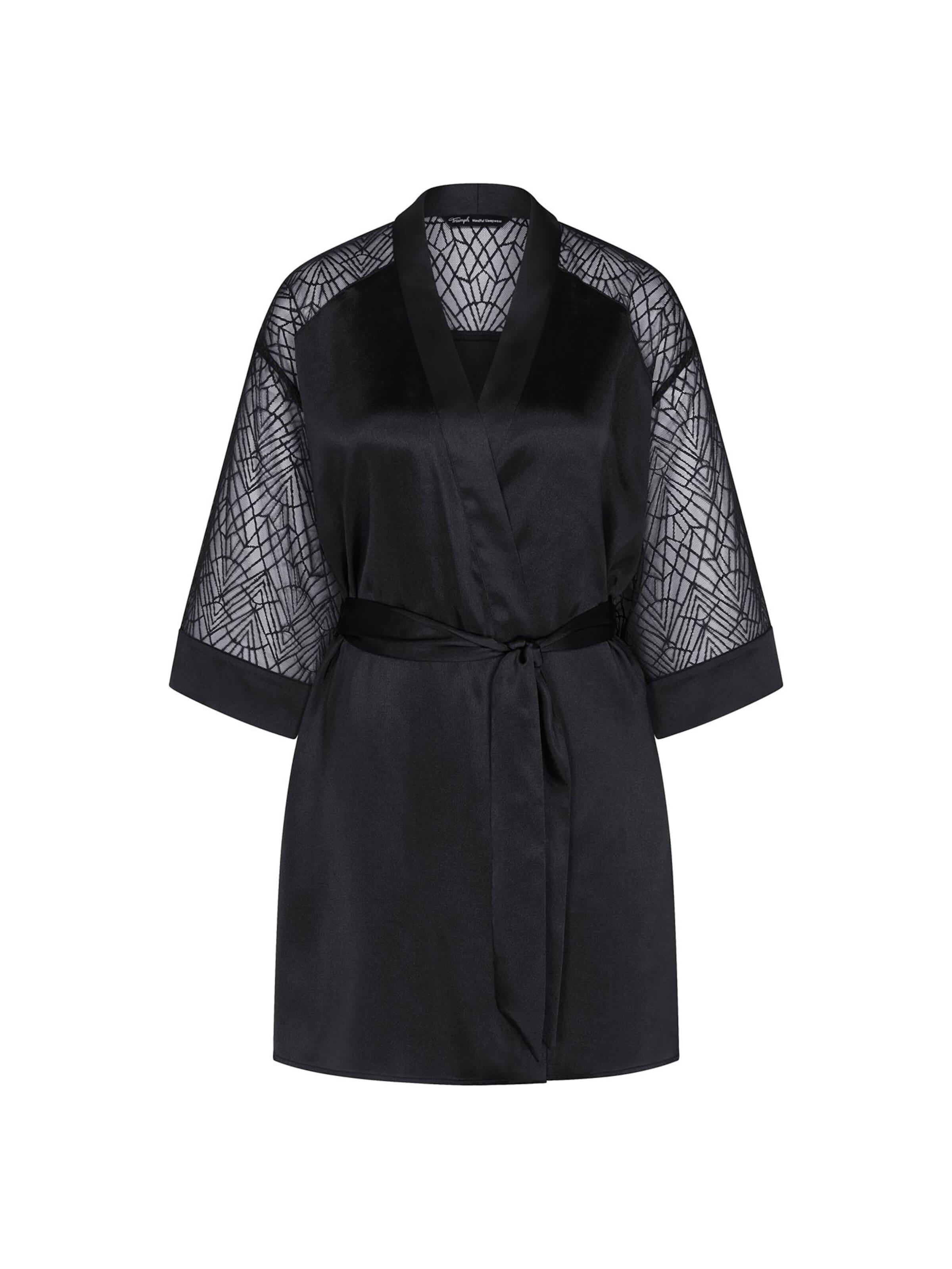 TRIUMPH Morgenmantel ' Red Label A Weekend to Remember ' in Schwarz: Vorderseite