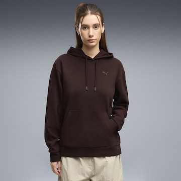 Sweat-shirt 'Essentials Elevated' PUMA en marron : devant