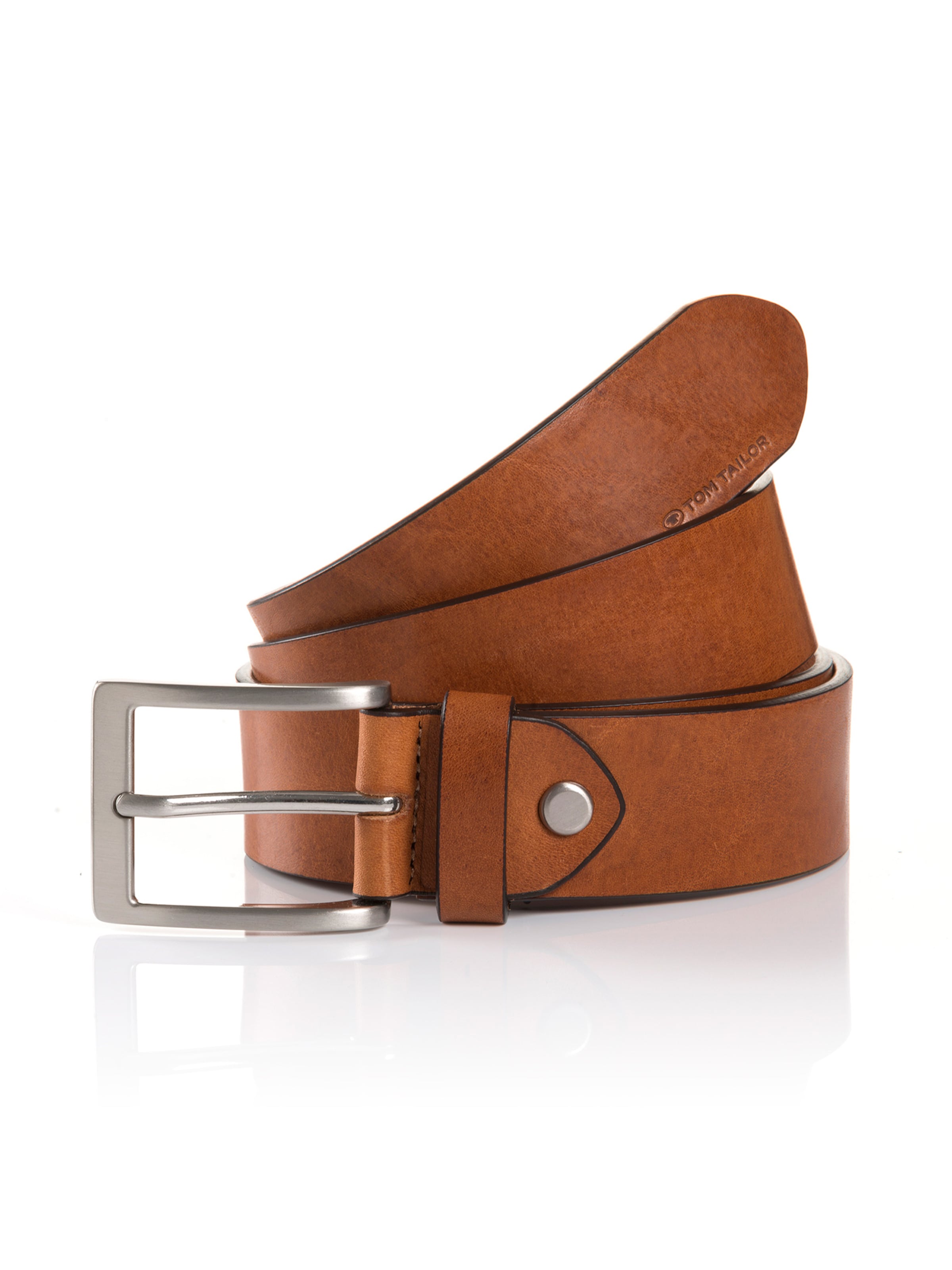 TOM TAILOR - Cinturón 'JADEN' en marrón: frente