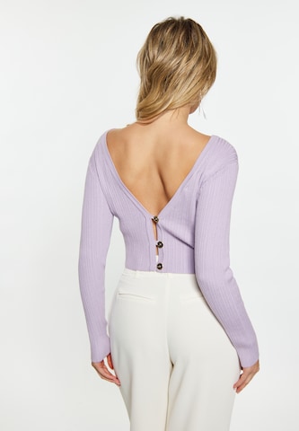 faina Knit Cardigan in Purple