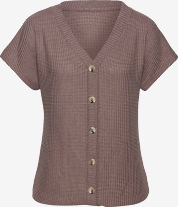 LASCANA Knit Cardigan in Brown: front