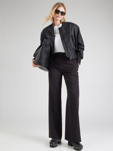 Wide leg Pantaloni de la Calvin Klein pe negru