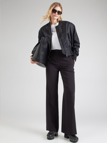 Calvin Klein Wide leg Bandplooibroek in Zwart