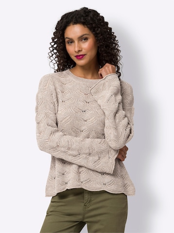 heine Neulepaita 'Ajour' värissä beige: etupuoli