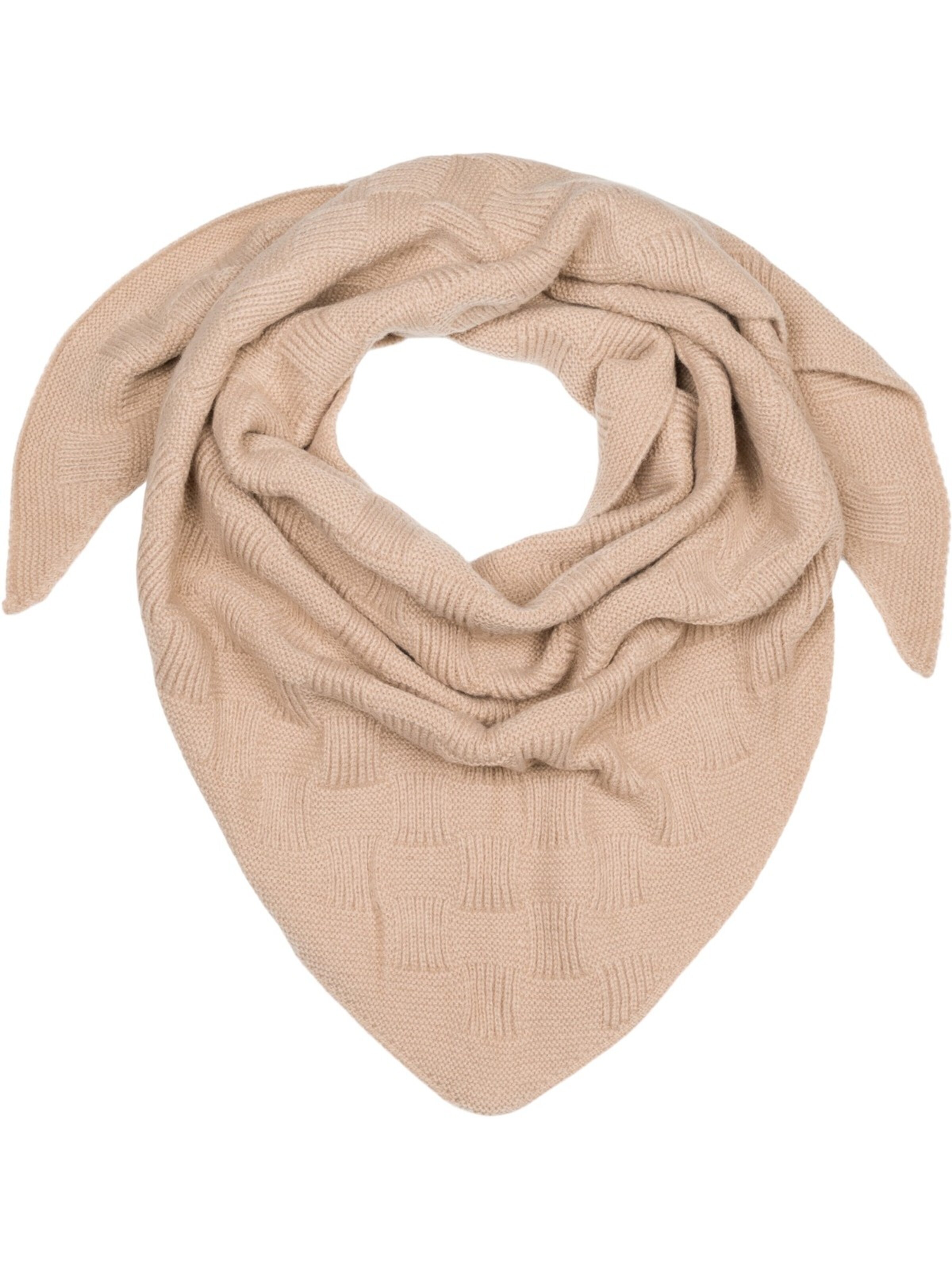 styleBREAKER Shawl 'Strick Dreiecktuch Schachbrett Strickmuster' in Grey: front