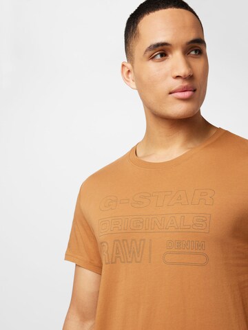 G-Star RAW Tričko – hnědá