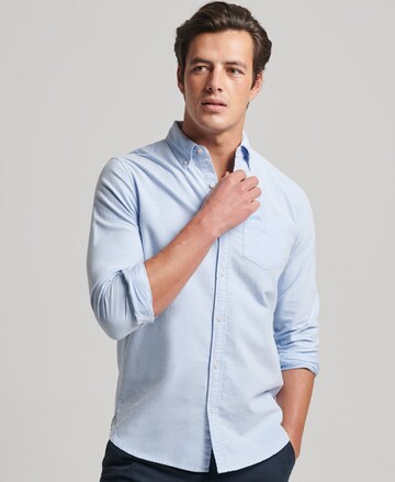 Superdry Regular fit Button Up Shirt in Blue: front