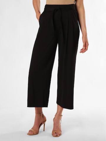 COMMA Wide Leg Bundfaltenhose in Schwarz: Vorderseite