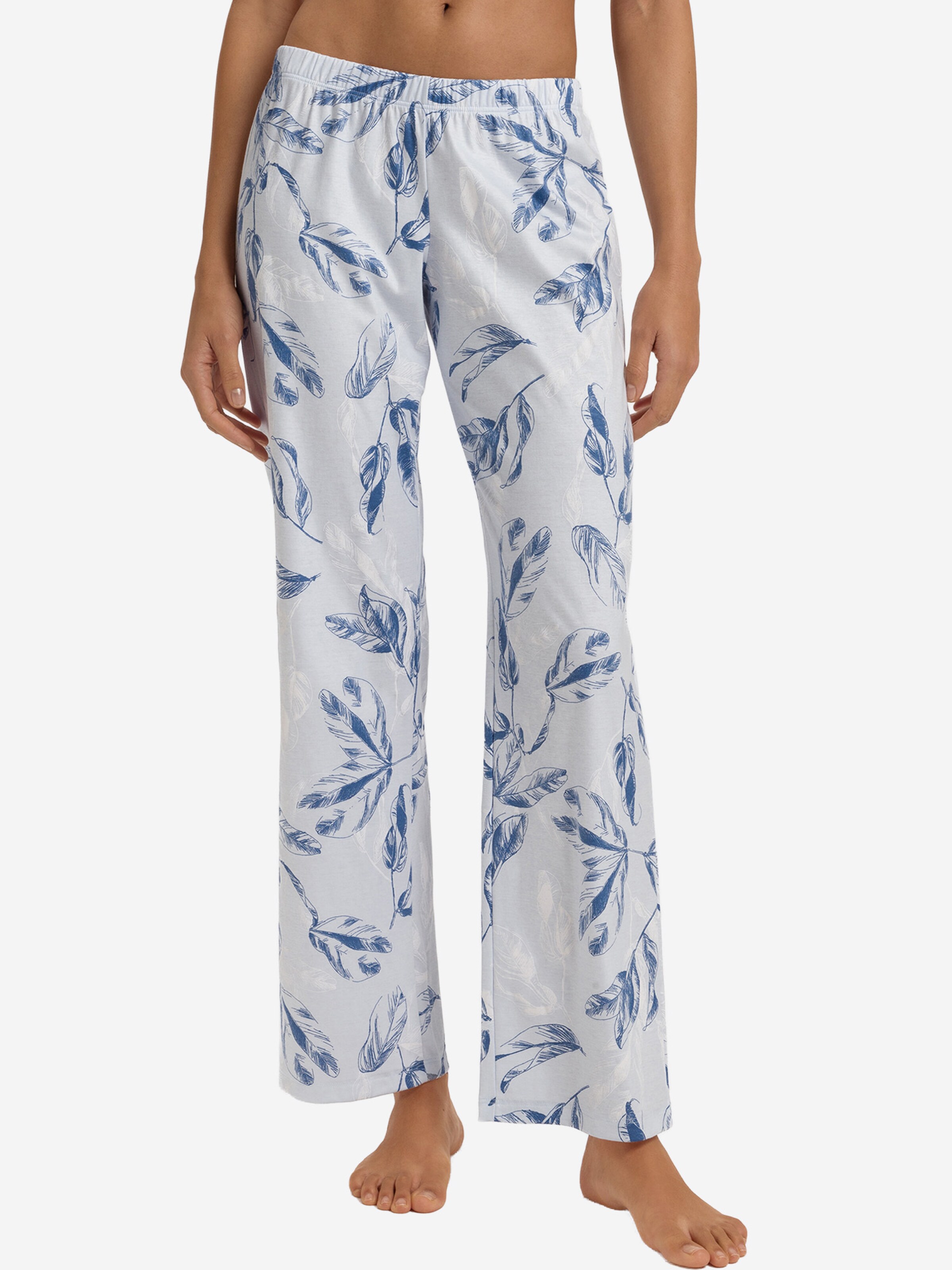 Hanro Pyjamabroek ' Loungy Nights ' in Blauw: voorkant