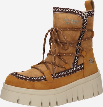 Ghete cu șireturi de la Dockers by Gerli pe maro: față