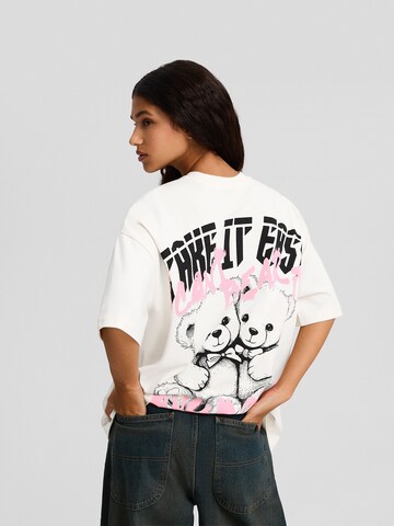 Bershka T-Shirt in Weiß