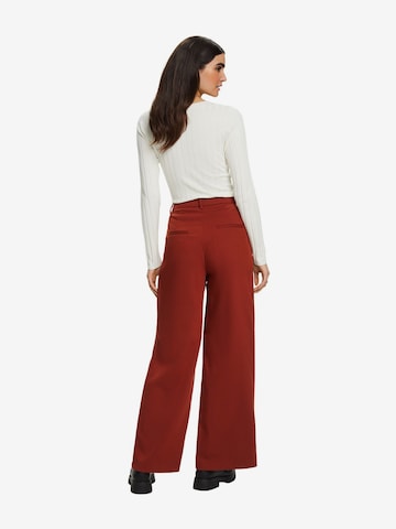 ESPRIT Wide leg Bandplooibroek in Bruin