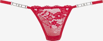 PETITE FLEUR GOLD Thong in Red: front