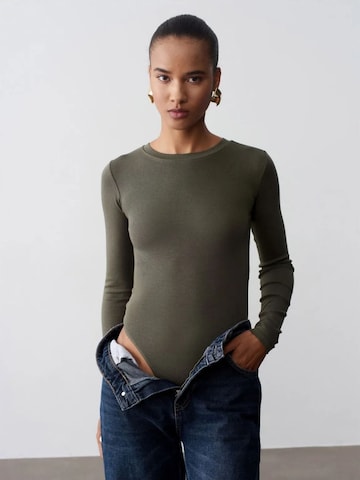 Dilvin - Blusa body em verde: frente