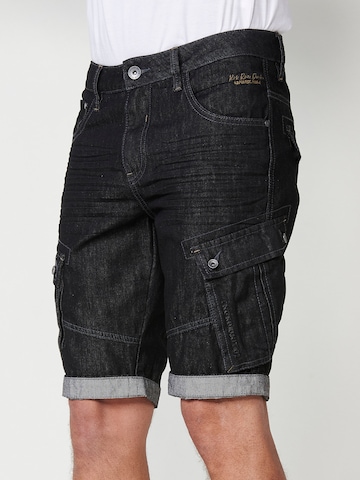 KOROSHI Regular Cargojeans i svart: framsida
