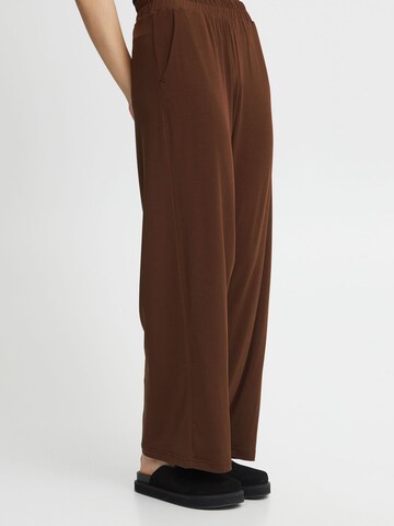 ICHI Loose fit Pants 'LIMA' in Brown