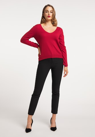 Pullover di faina in rosso