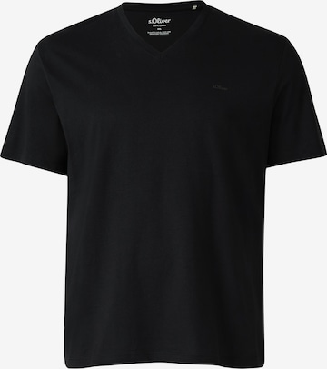 s.Oliver Men Big Sizes Shirt in Black: front