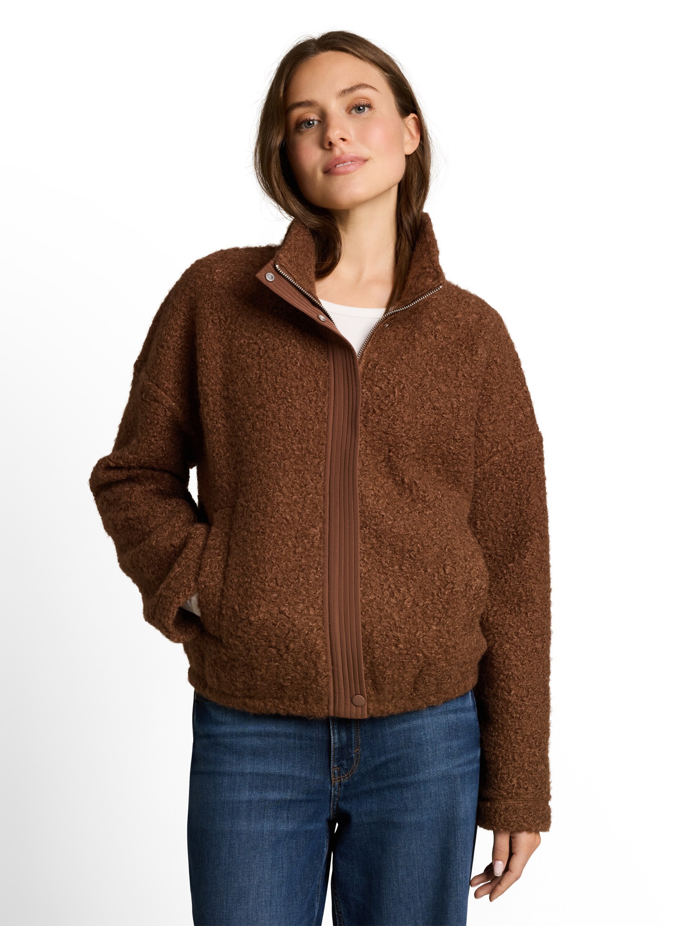 TOM TAILOR - Chaqueta de entretiempo en marrón: frente