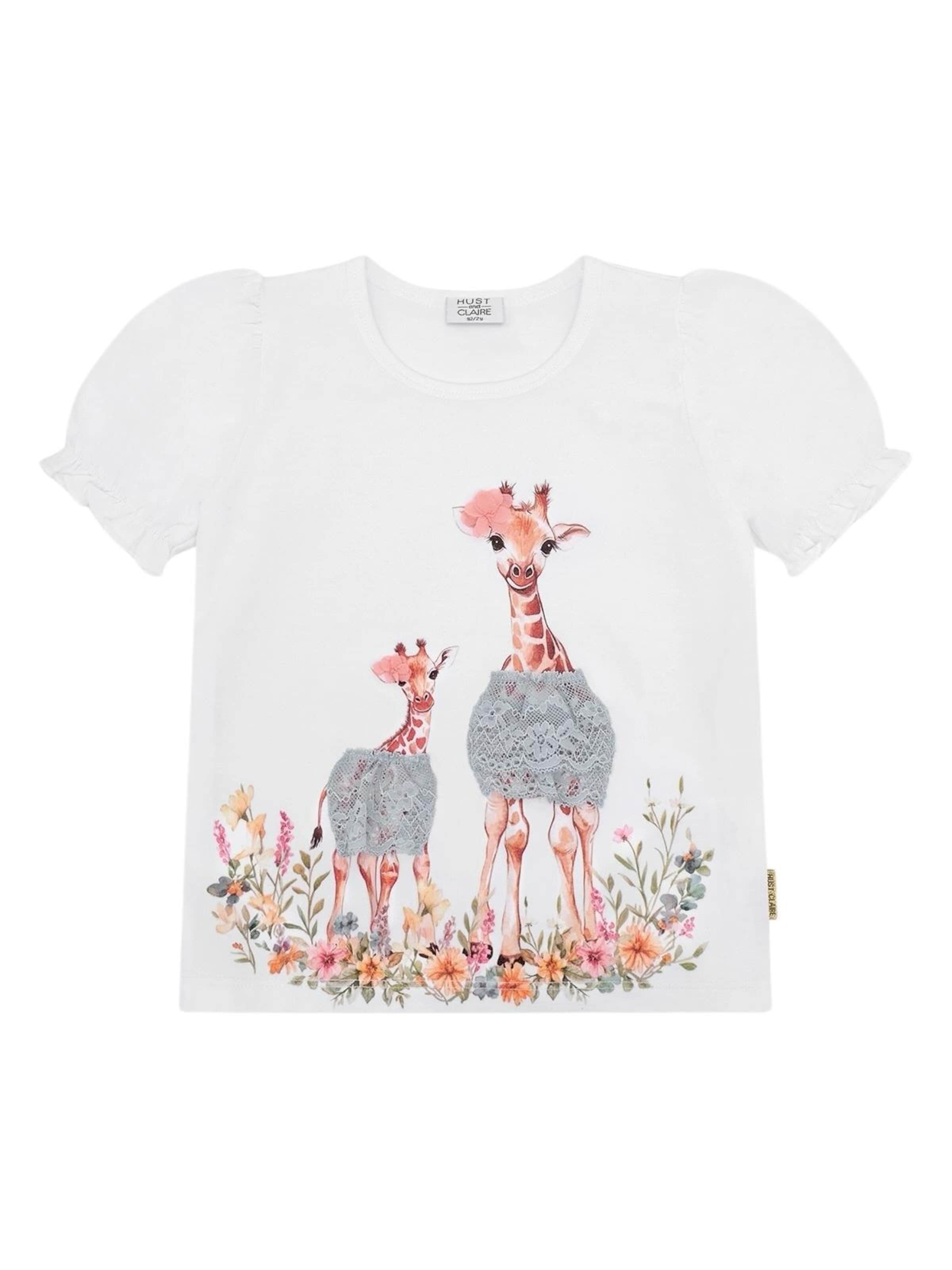Hust & Claire Shirt 'Hust & Claire Shirt HCAlma Giraffes' in White: front