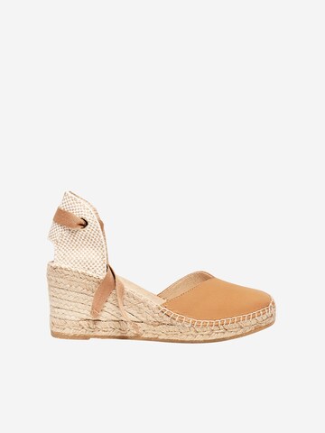 Alhamas - Sandalias 'Alpargata Cuña 7 cm' en beige: frente