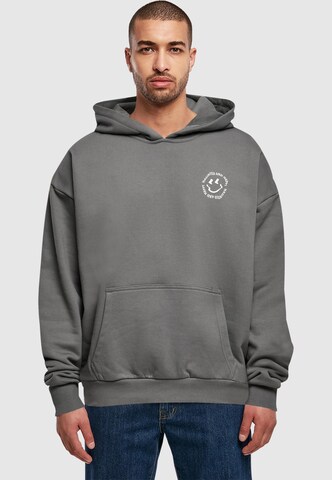 Merchcode Sweatshirt 'Halloween - Haunted and Happy' in Grey: front