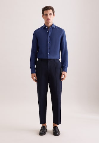 Coupe slim Chemise business 'Smart Linen' SEIDENSTICKER en bleu