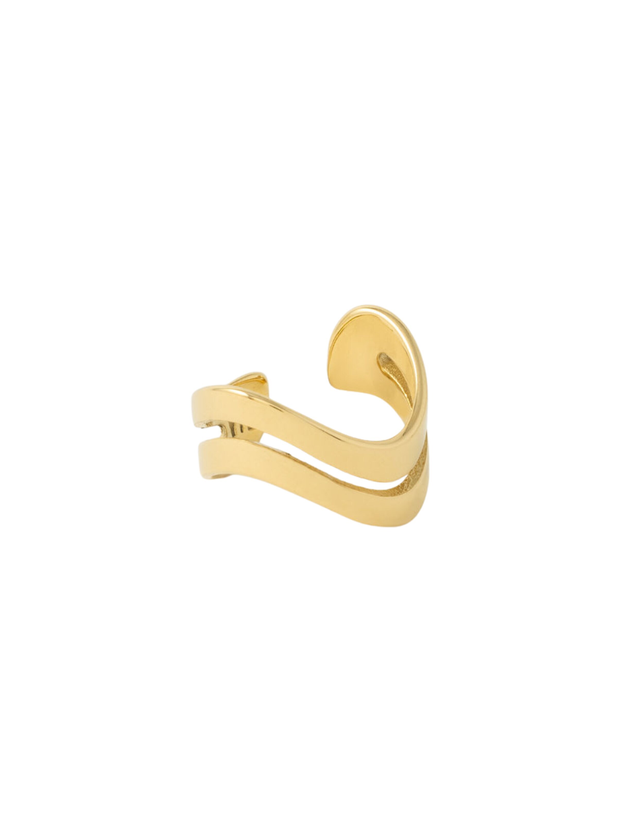 YParis Oorbellen 'Ear cuff Wavy double  G' in Goud: voorkant