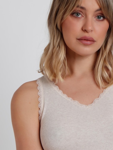 admas - Top 'Camiseta Sin Mangas Romantic Rib para Mujer' en beige