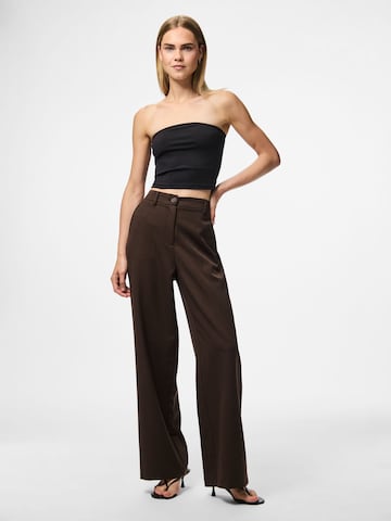 Wide Leg Pantalon 'PCKamil' PIECES en marron