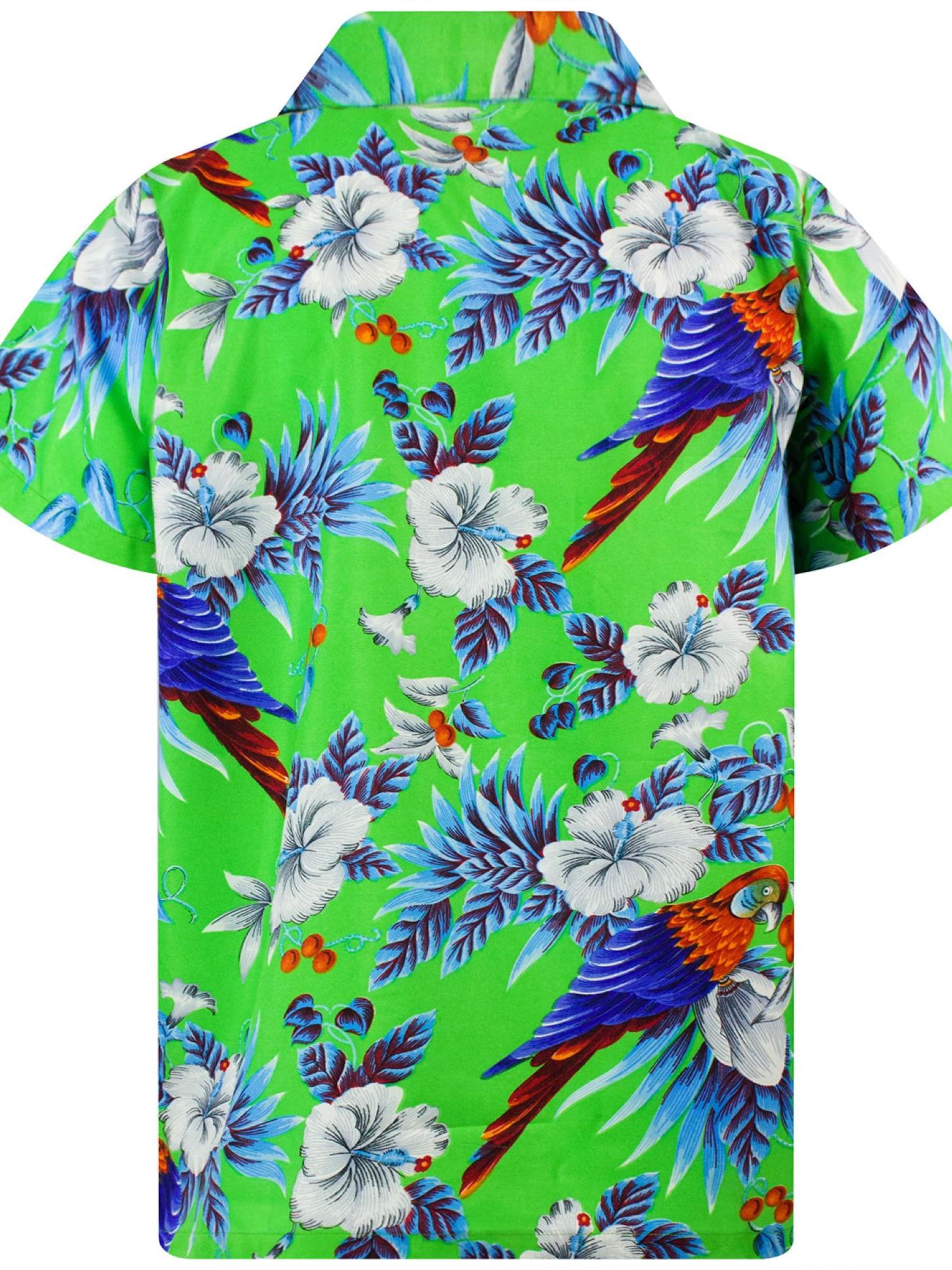King Kameha Shirt 'Cherryparrot' in Groen