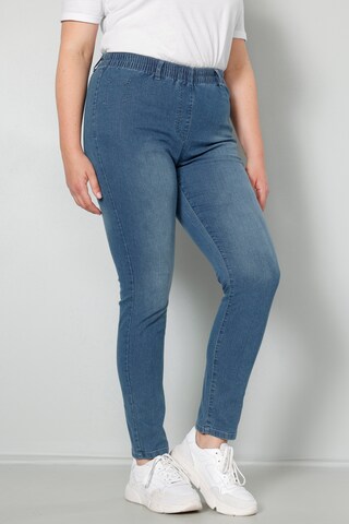 MIAMODA Skinny Pants in Blue: front