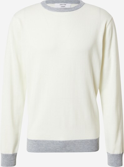 DAN FOX APPAREL Pullover 'Lars' in graumeliert / offwhite, Produktansicht