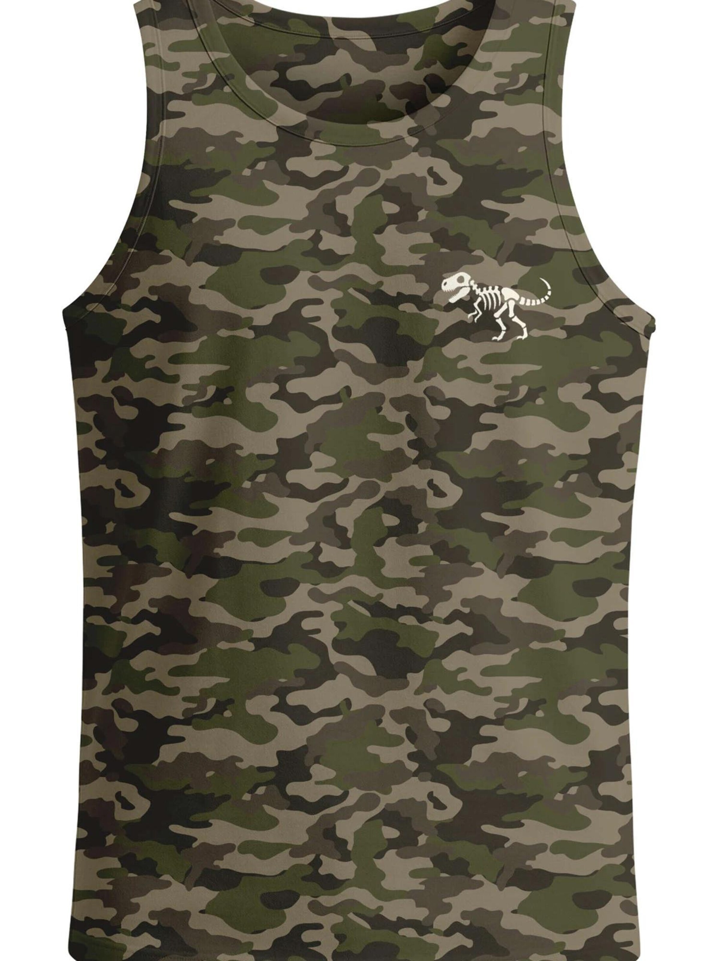 Neverless Shirt 'Dino Skeleton' in Green
