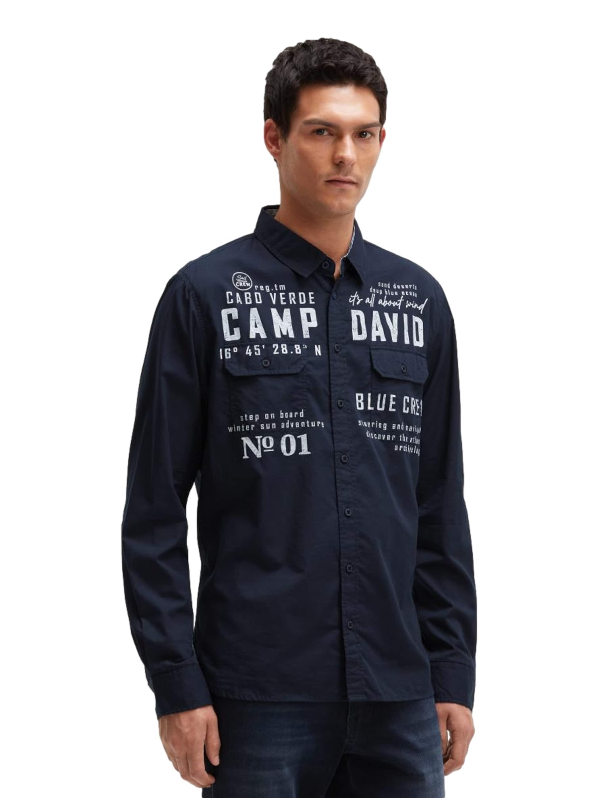 Coupe regular Chemise CAMP DAVID en bleu : devant