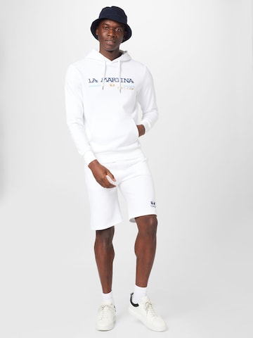 La Martina Normalny krój Spodnie w kolorze biały