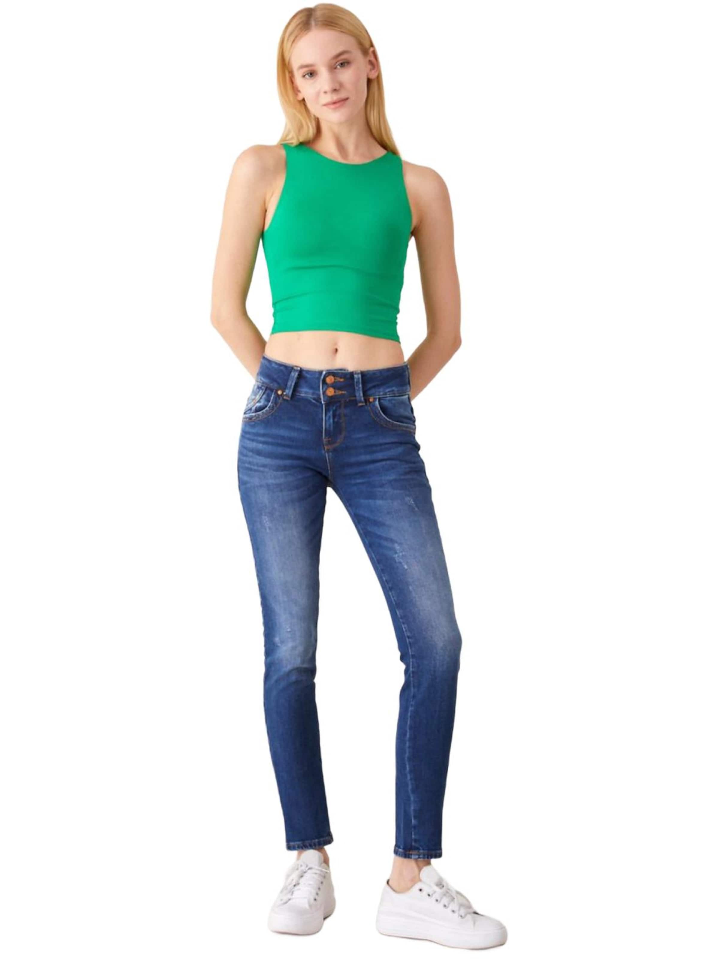 LTB Jeans - Slimfit Vaquero 'LTB Jeans Molly M Skinny Leg Mid Waist Mid Indigo Jeanshose' en azul