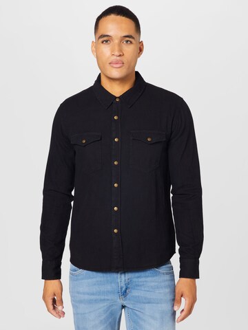 ABOUT YOU Regular fit Button Up Shirt 'Selim' in Black: front