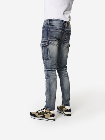 KOROSHI Slimfit Cargojeans in Blau