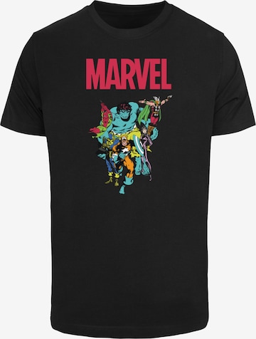 Merchcode Shirt 'Marvel Universe Avengers Pop Group' in Zwart: voorkant
