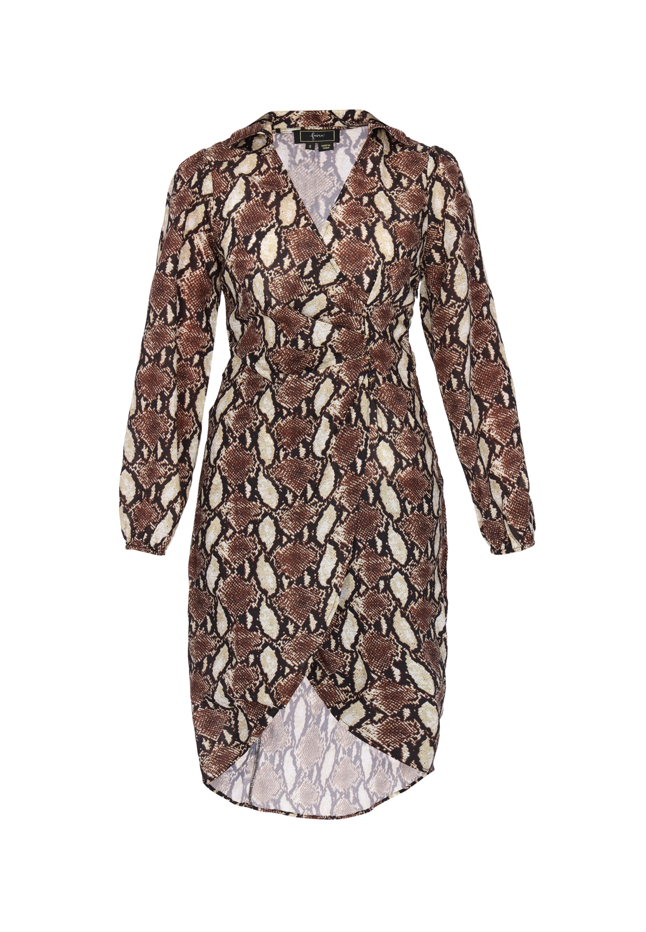 faina Vestido 'Festive' en marrón / caqui / negro, Vista del producto