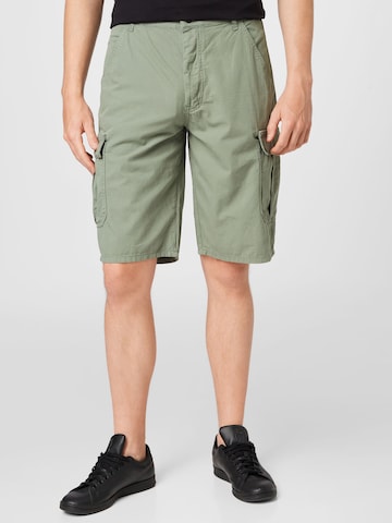 HOMEBOY Loose fit Cargo trousers 'x-tra CLAN GARGO SHORTS' in Green: front